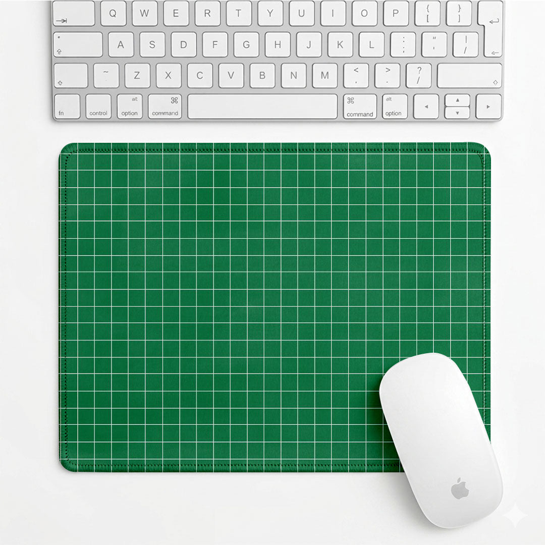 Green Grid Desk Mat Mouse Pad – Large Extended Mouse Pad for Work & Gaming