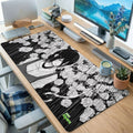 Monochrome Rose Girl Desk Mat