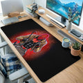 Crimson Glow Cape Hero Desk Mat