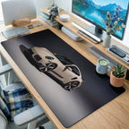 Beige Sports Car Mat Desk Mat