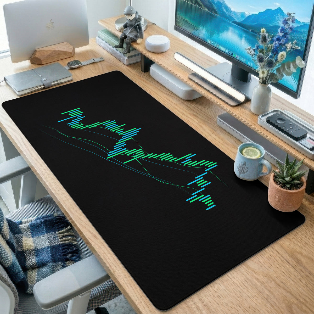 Green Trading Chart Mat Desk Mat