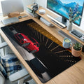 Red Sports Car Night Desk Mat