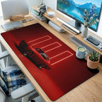 Red Neon Laser Car Desk Mat