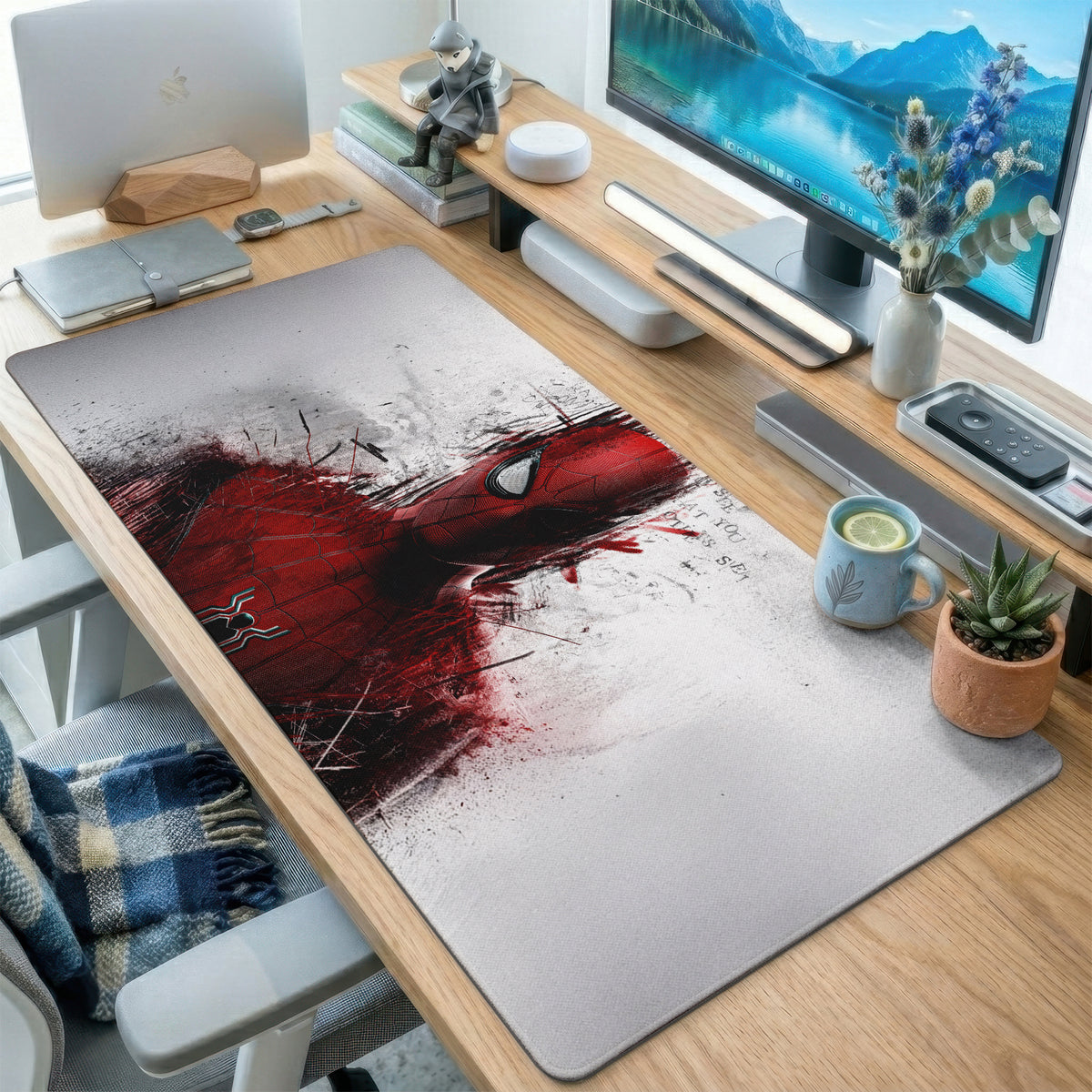 Red Ink Splatter Hero Desk Mat