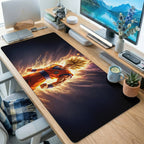 Fiery Orange Anime Powerup Desk Mat