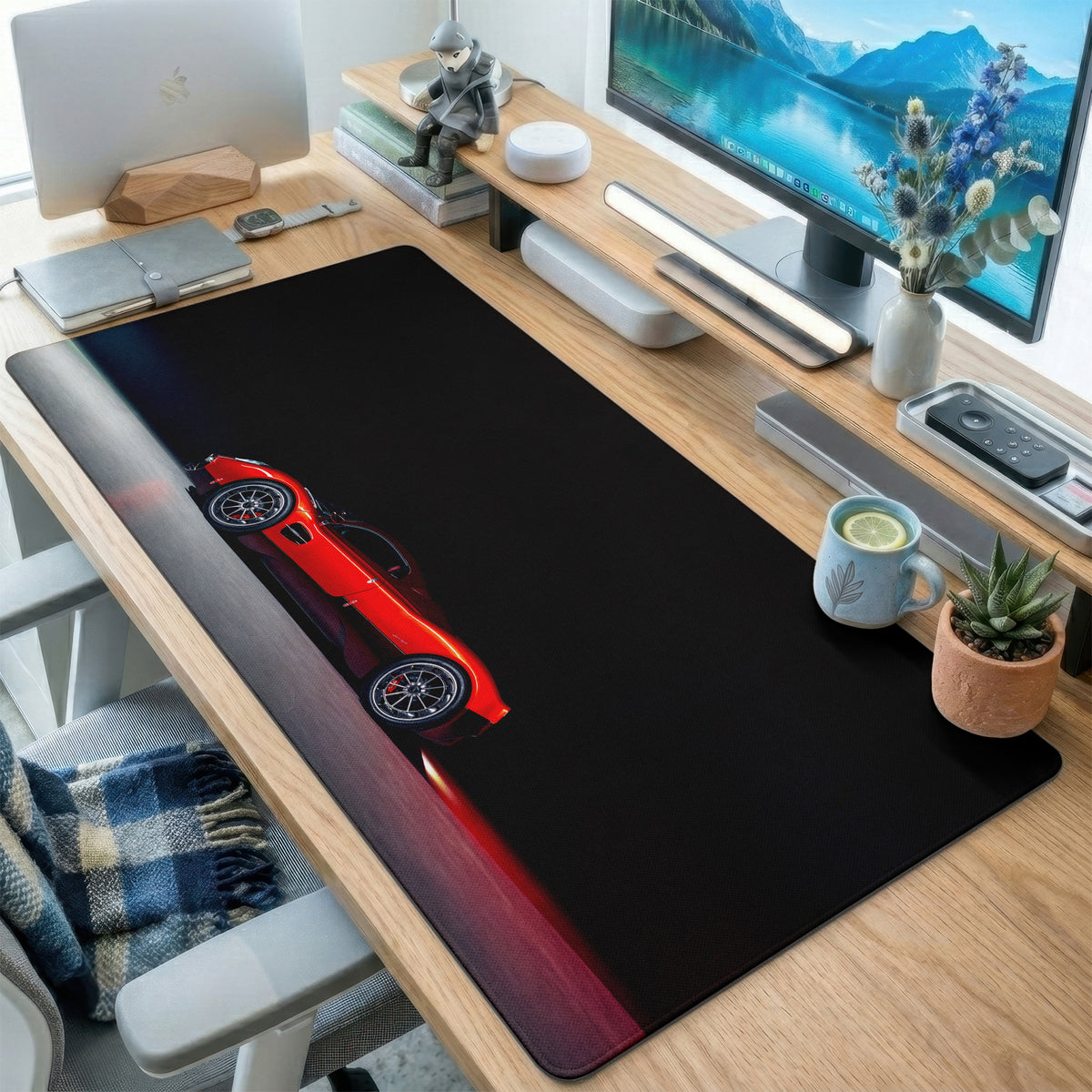 Minimal Red Racing Car Desk Mat