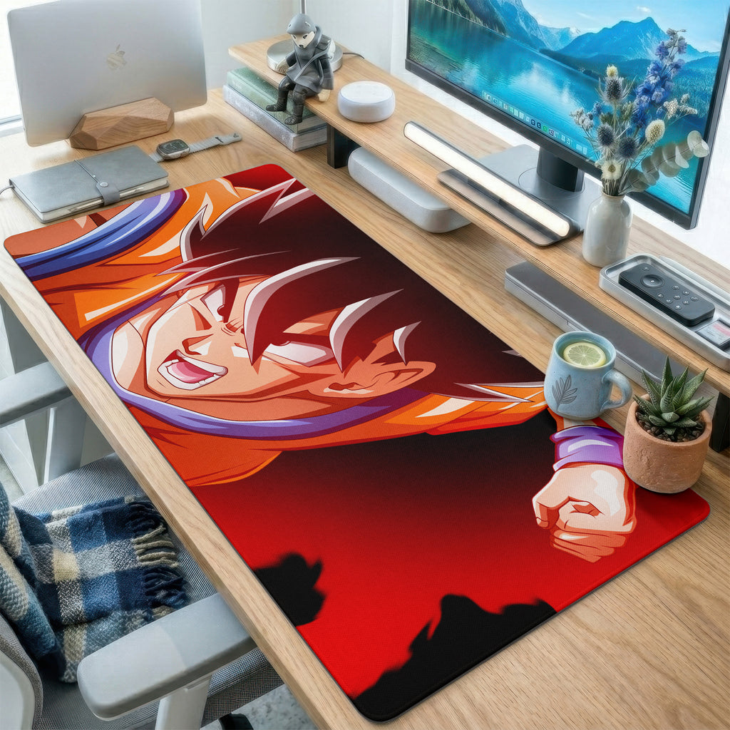 Red Orange Anime Fighter Desk Mat