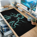 Teal Energy Warrior Silhouette Desk Mat