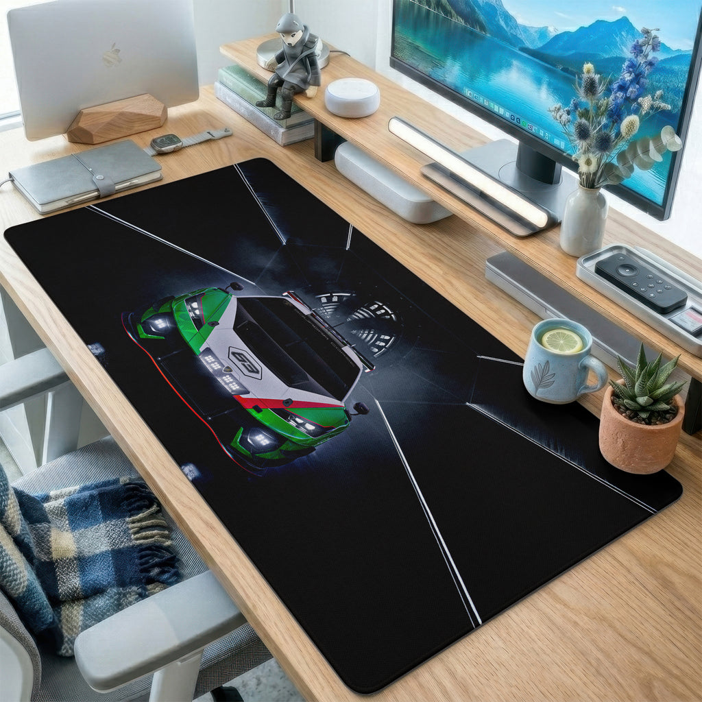 Green Laser Super Car Desk Mat