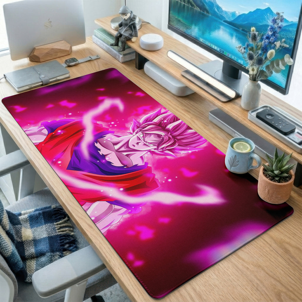 Pink Energy Anime Warrior Desk Mat