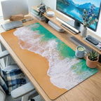 Turquoise Beach Wave Shore Desk Mat