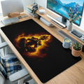 Golden Fire Anime Warrior Desk Mat