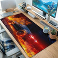 Flaming Muscle Car Blaze Desk Mat