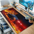 Flaming Muscle Car Blaze Desk Mat