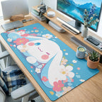 Cute Bunny Cherry Blossom Desk Mat