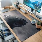 Dark Grey Wolf Head Desk Mat