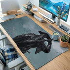 Dark Armored Knight Silhouette Desk Mat