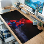 Blue Red Crouching Hero Desk Mat