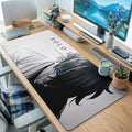 Grey Silhouette Dark Hero Desk Mat