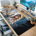 Yellow Hood Anime Girl Desk Mat