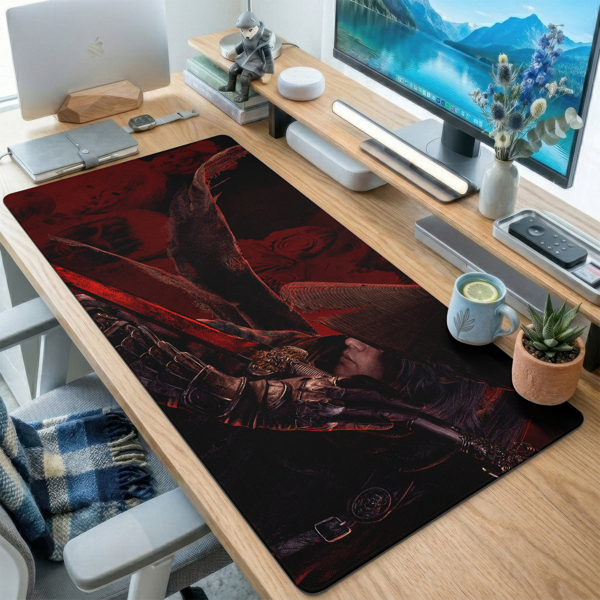 Crimson Demon Hunter Sword Desk Mat