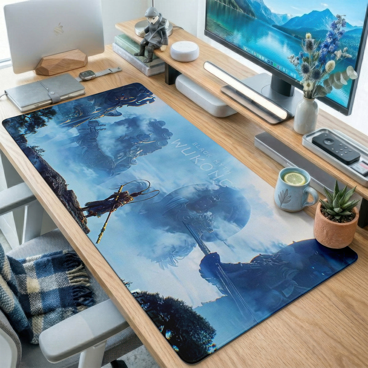 Blue Mist Samurai Forest Desk Mat