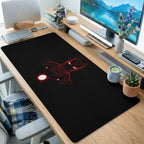 Red Glowing Armor Hero Desk Mat