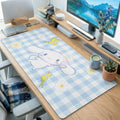 Blue Plaid Puppy Cute Desk Mat