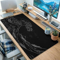 Minimalist Wave Line Art Desk Mat